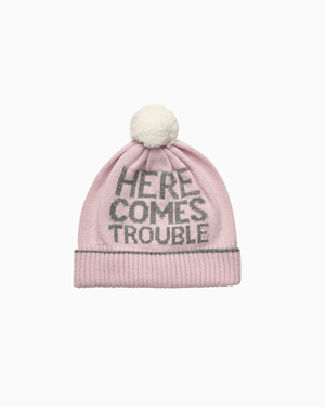 Chelsea Clothing Company Hat Trouble Beanie in Pale Pink