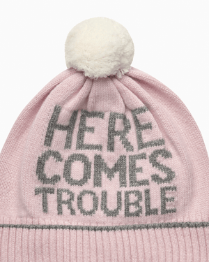 Chelsea Clothing Company Hat Trouble Beanie in Pale Pink