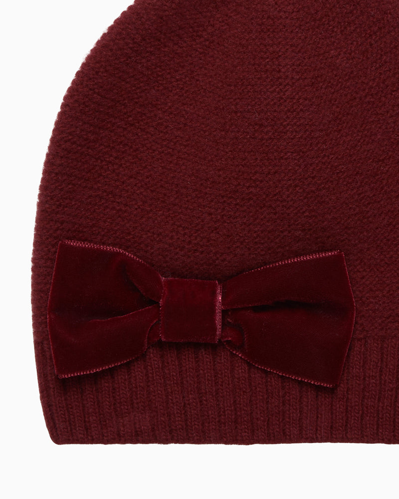 Chelsea Clothing Company Hat Velvet Bow Hat in Burgundy