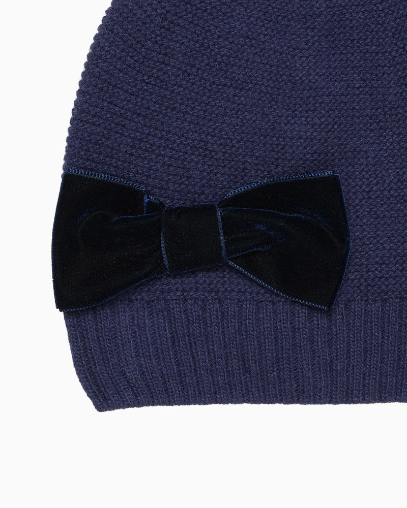 Chelsea Clothing Company Hat Velvet Bow Hat in Navy