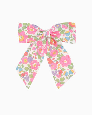 Lily Rose Clip Long Bow Hair Clip in Pink Betsy