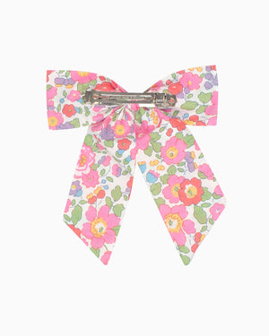 Lily Rose Clip Long Bow Hair Clip in Pink Betsy