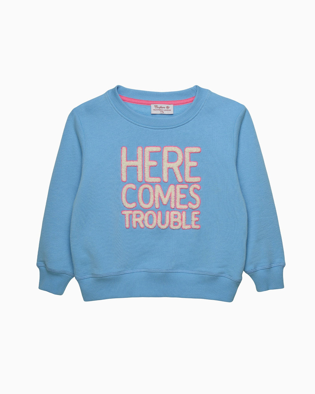 Confiture Sweatshirt Women's Here Comes Trouble Sweatshirt in Blue/Pink