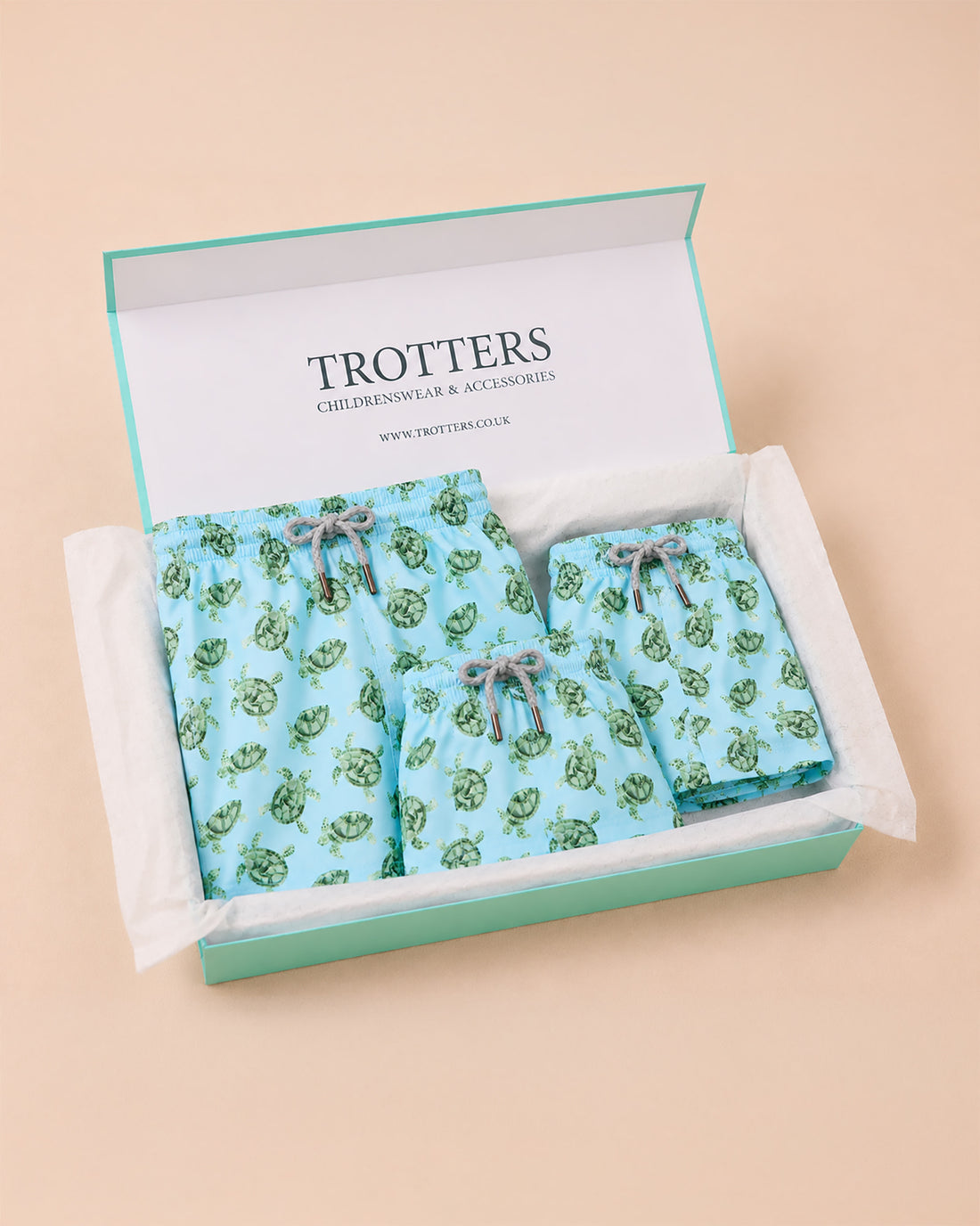 Trotters Childrenswear Gift Set Daddy & Me Turtle Swimshorts Gift Set