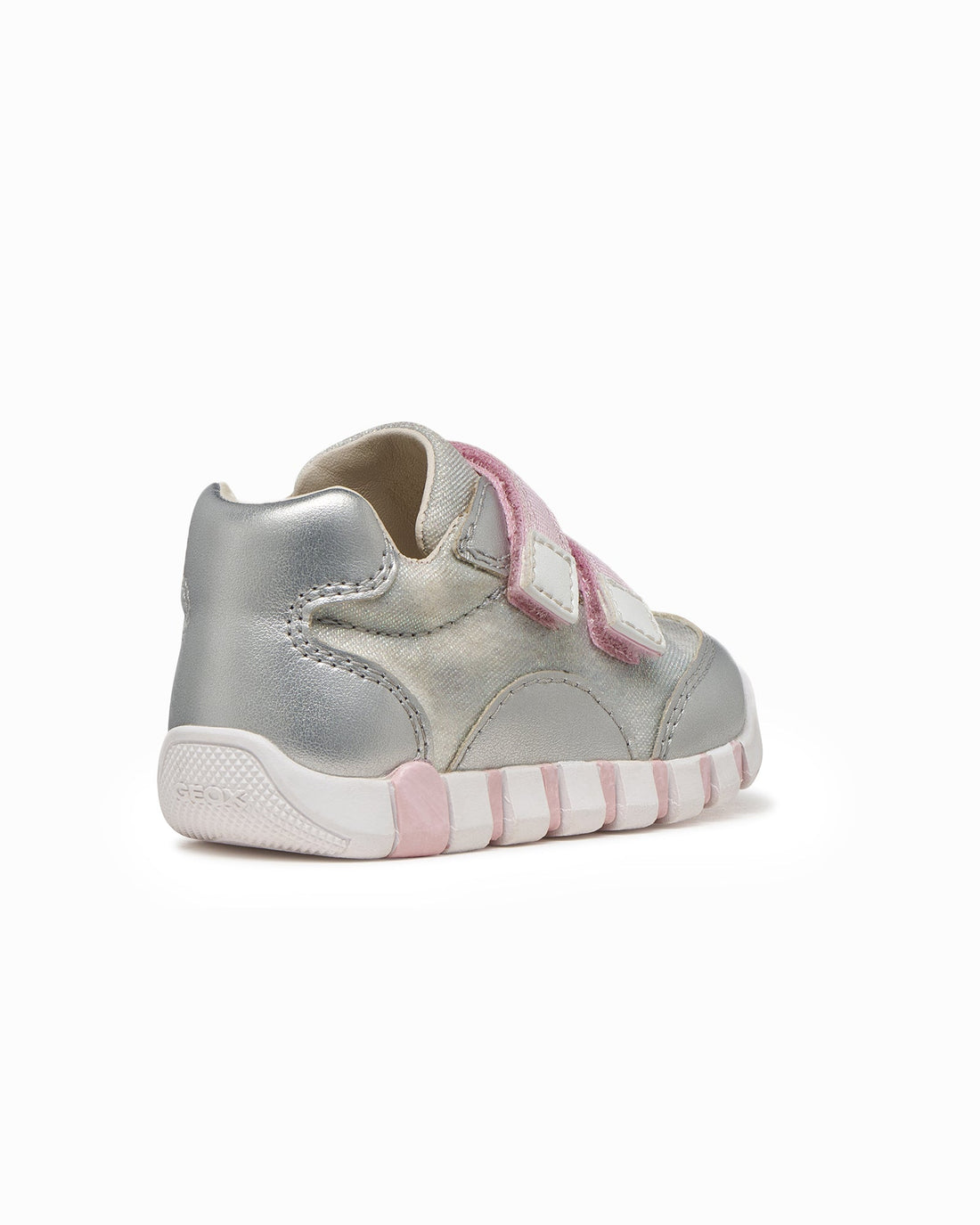 Geox Trainers Geox Iupidoo Baby Girl Trainers in Silver/Pink