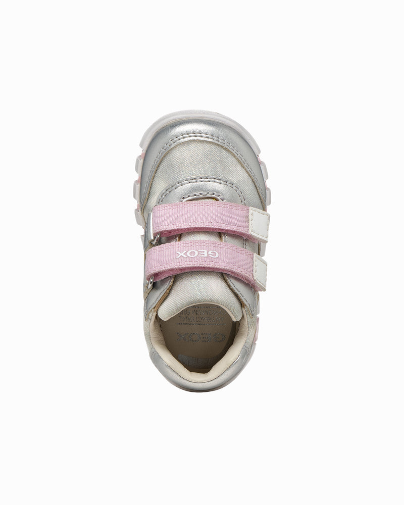 Geox Trainers Geox Iupidoo Baby Girl Trainers in Silver/Pink