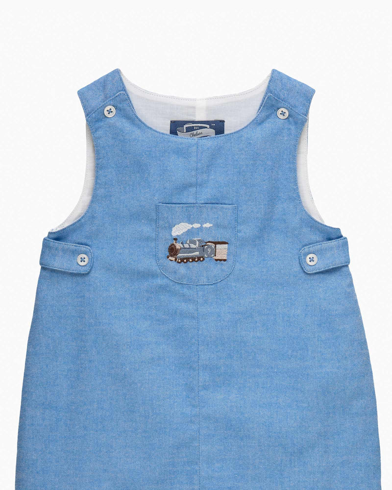 Chelsea Clothing Company Romper Baby Archie Romper in Steam Train