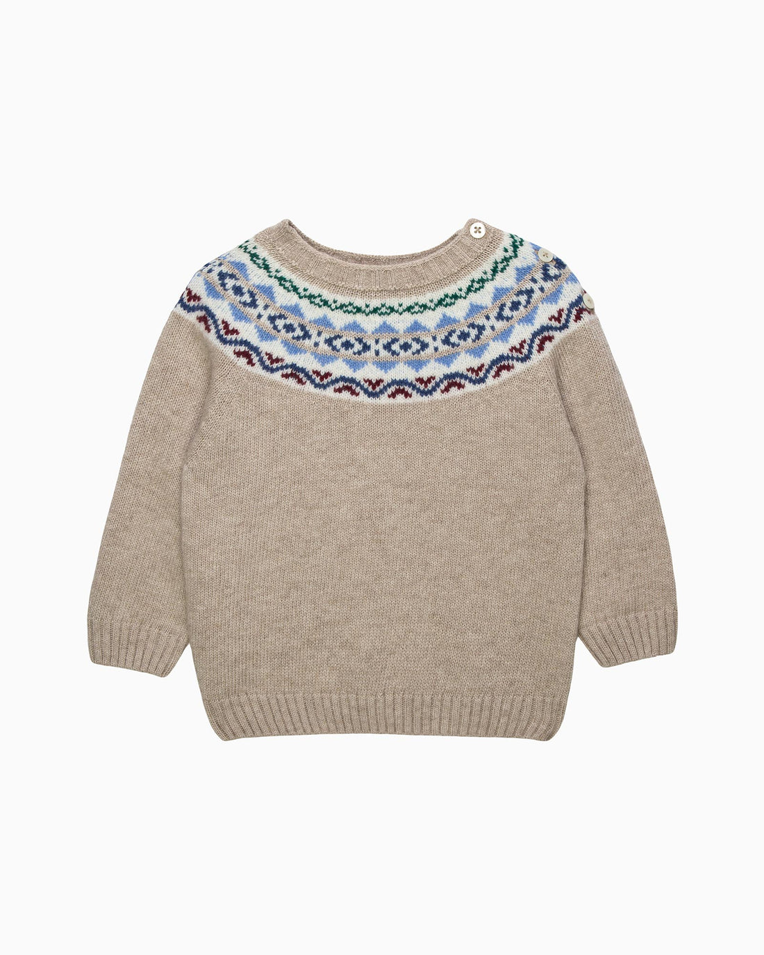 Chelsea Clothing Company Jumper Baby Frankie Fairisle Jumper in Oatmeal