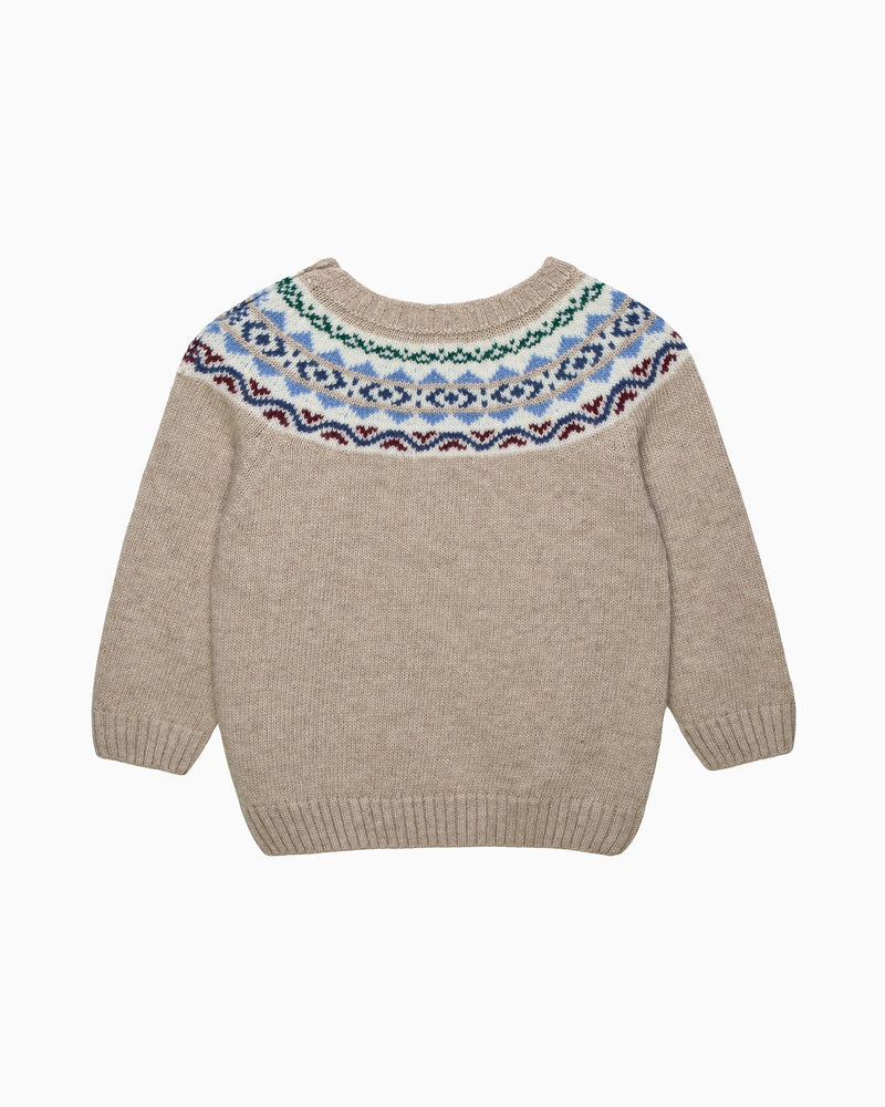 Chelsea Clothing Company Jumper Baby Frankie Fairisle Jumper in Oatmeal
