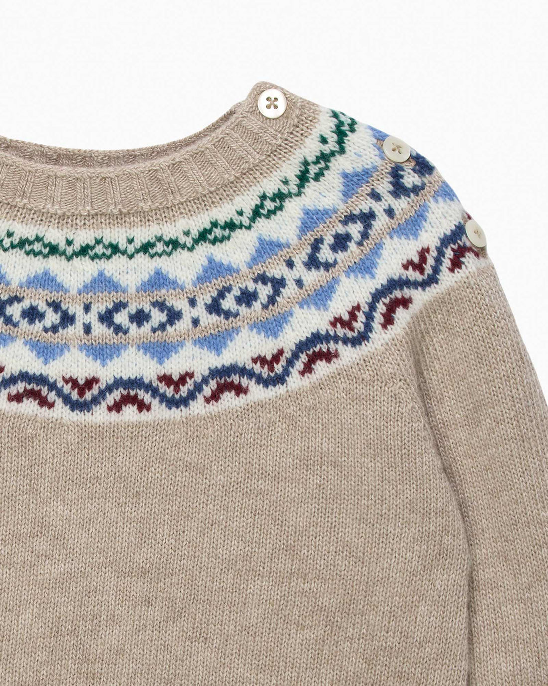 Chelsea Clothing Company Jumper Baby Frankie Fairisle Jumper in Oatmeal