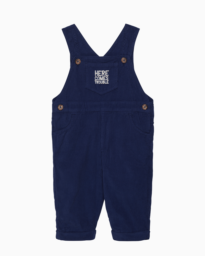 Chelsea Clothing Company Dungarees Baby Here Comes Trouble Dungarees