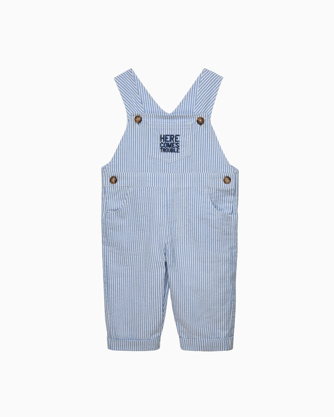 Chelsea Clothing Company Dungarees Baby Here Comes Trouble Dungarees