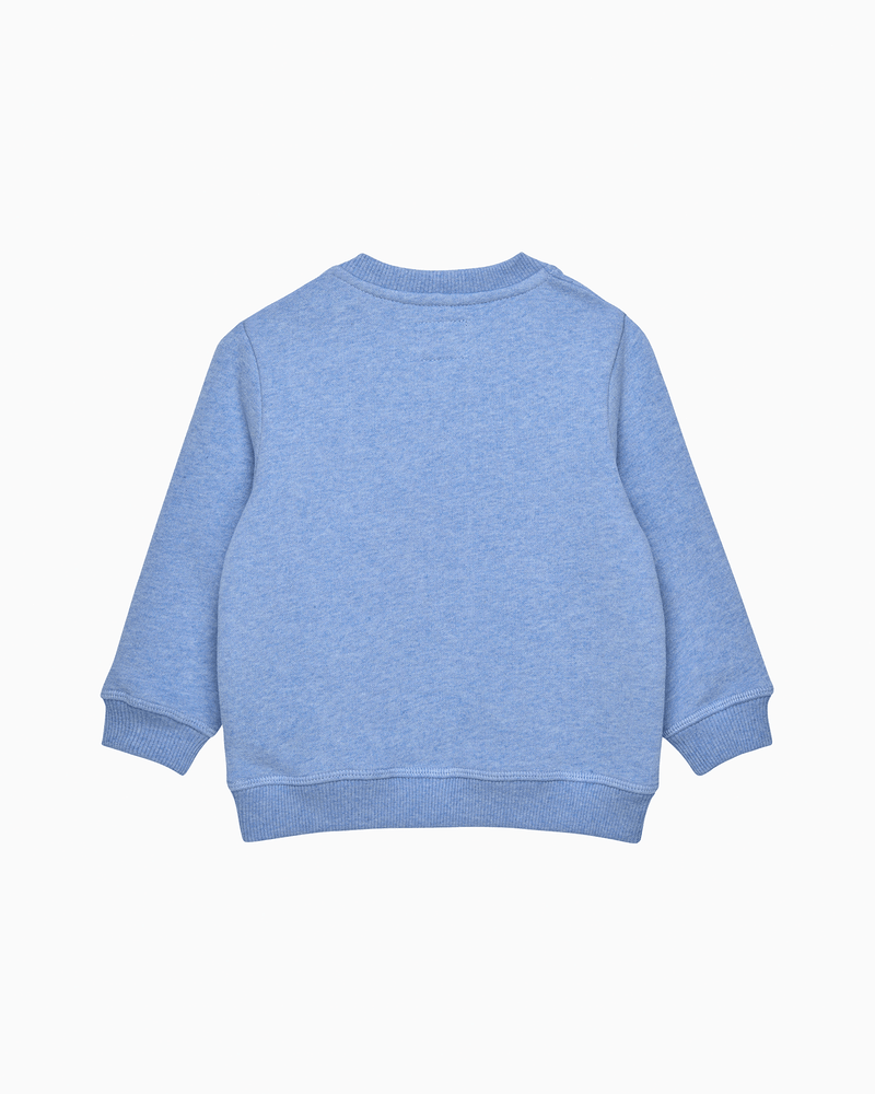 Chelsea Clothing Company Sweatshirt Baby Here Comes Trouble Sweatshirt in Pale Blue Marl