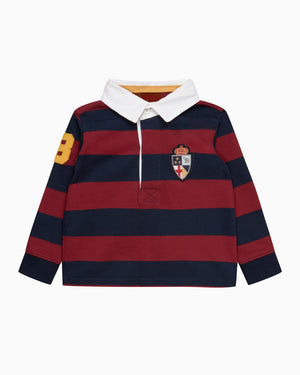 Chelsea Clothing Company Top Baby Nicholas Rugby Shirt in Red/Navy