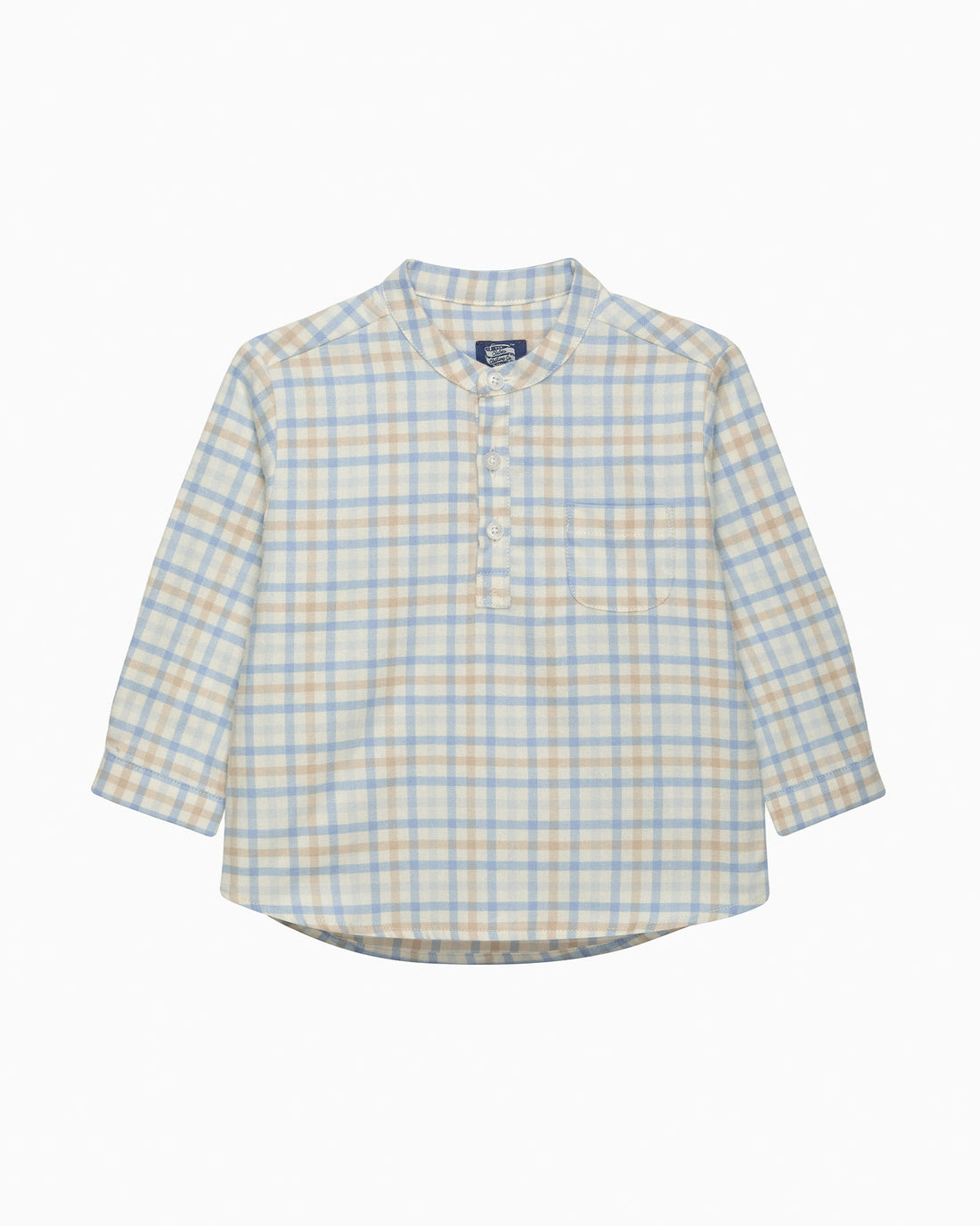 Chelsea Clothing Company Shirt Baby Oscar Shirt in Pale Blue/Oatmeal Check
