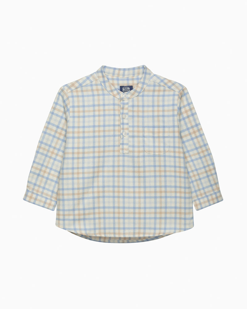 Chelsea Clothing Company Shirt Baby Oscar Shirt in Pale Blue/Oatmeal Check