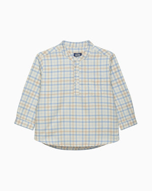 Chelsea Clothing Company Shirt Baby Oscar Shirt in Pale Blue/Oatmeal Check