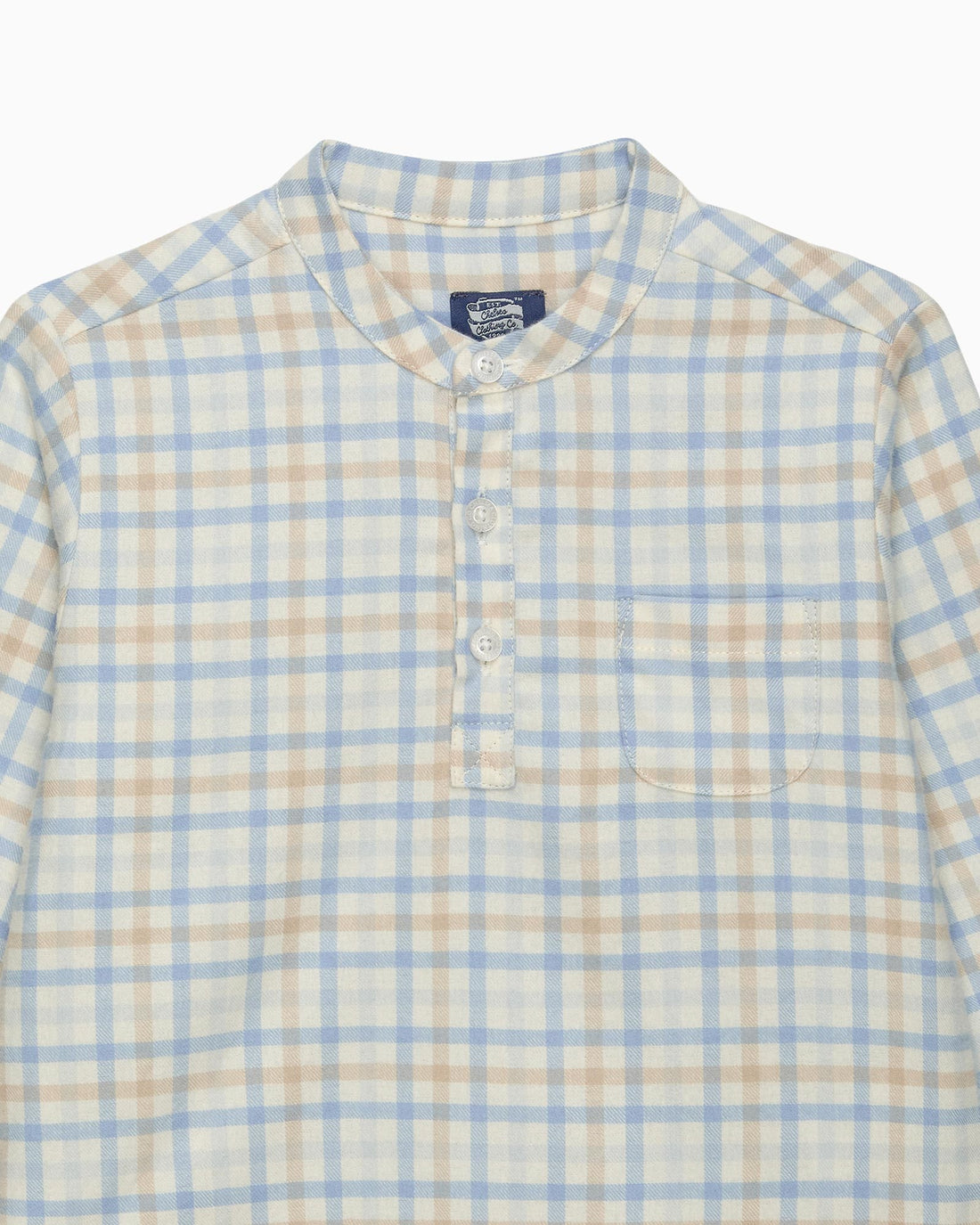 Chelsea Clothing Company Shirt Baby Oscar Shirt in Pale Blue/Oatmeal Check