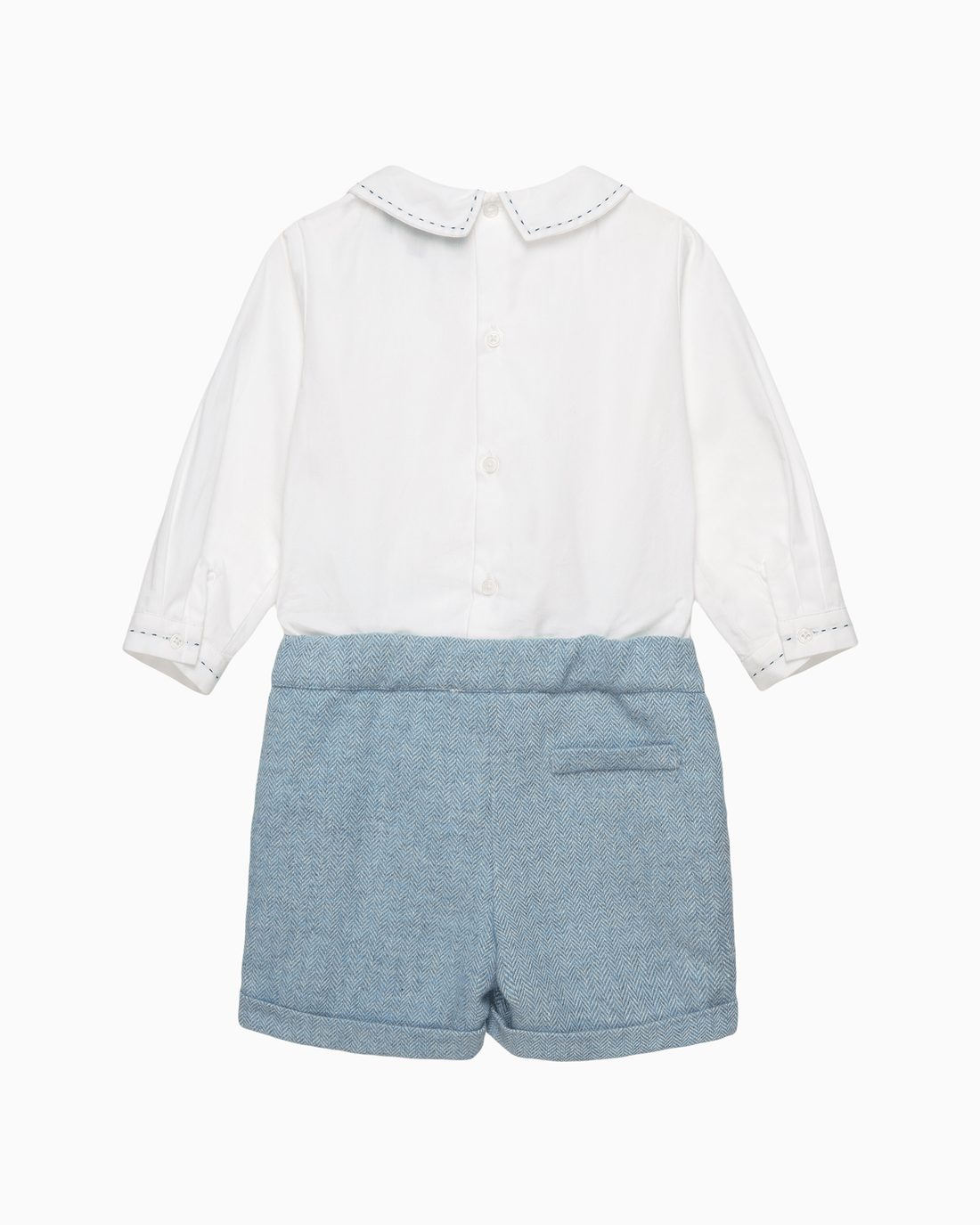 Trotters Heritage Set Baby Rupert Set in Pale Blue Herringbone