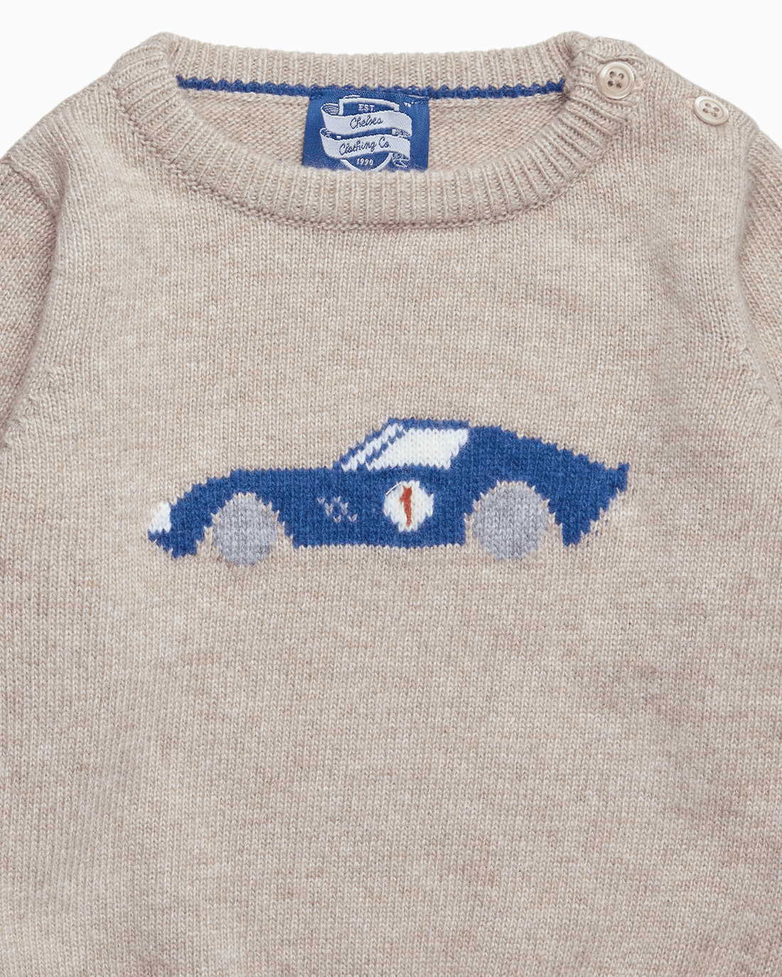 Chelsea Clothing Company Jumper Baby Sebastian Car Jumper in Oatmeal