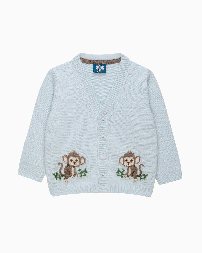 Chelsea Clothing Company Cardigan Baby Monkey Cardigan in Blue
