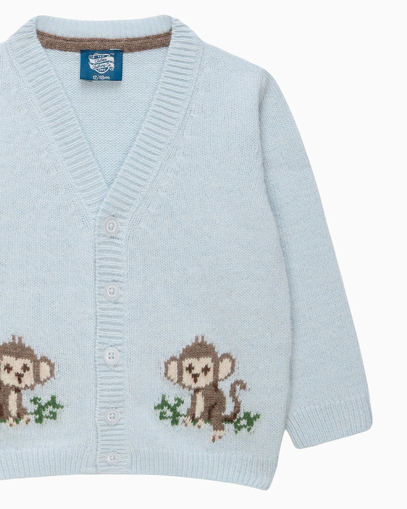 Chelsea Clothing Company Cardigan Baby Monkey Cardigan in Blue