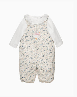 Lapinou Dungarees Baby Ditsy Cord Duckling Dungaree Set