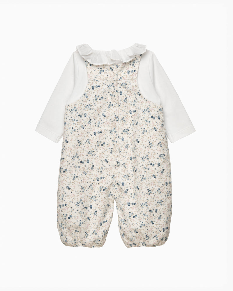 Lapinou Dungarees Baby Ditsy Cord Duckling Dungaree Set