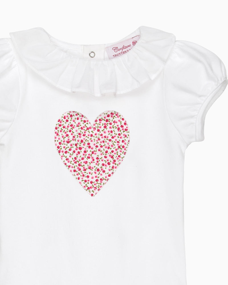 Confiture Body Baby Short-Sleeved Cherry Heart Body