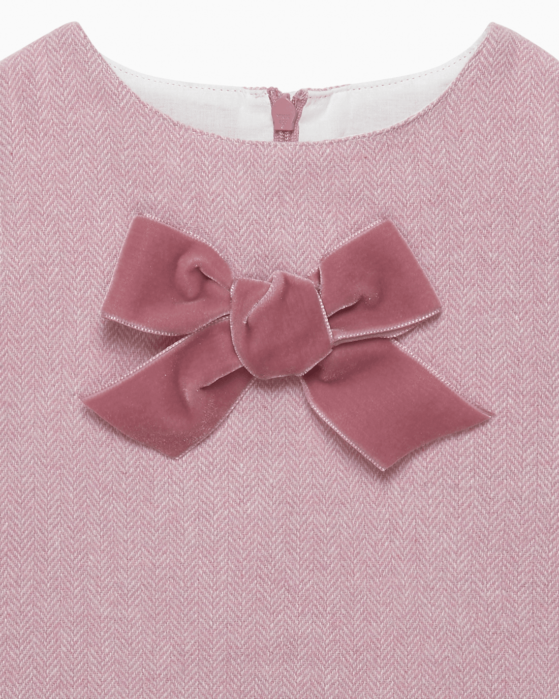 Confiture Dress Baby Georgina Bow Dress in Pink Herringbone