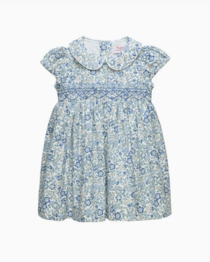 Confiture Dress Baby Arabella Floral Smocked Dress in Blue