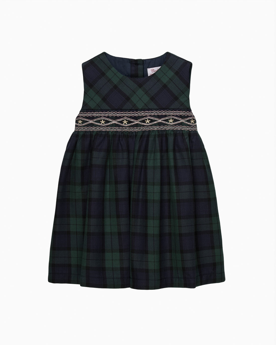 Confiture Dress Baby Charlotte Tartan Smocked Pinafore