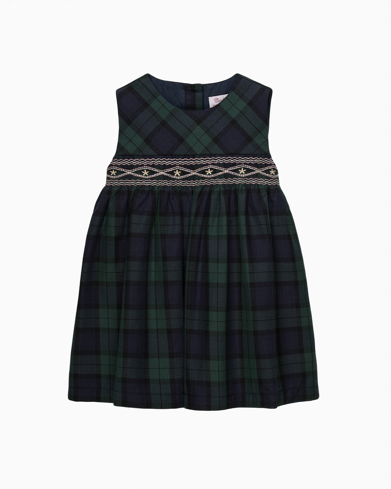 Confiture Dress Baby Charlotte Tartan Smocked Pinafore