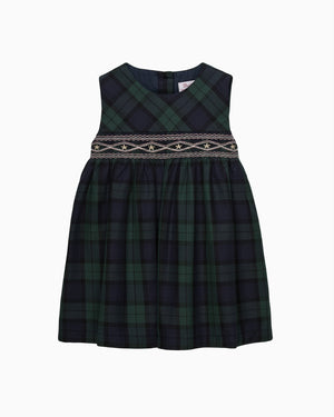 Confiture Dress Baby Charlotte Tartan Smocked Pinafore
