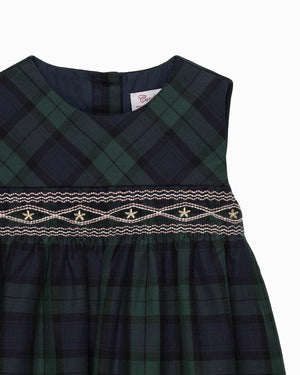 Confiture Dress Baby Charlotte Tartan Smocked Pinafore
