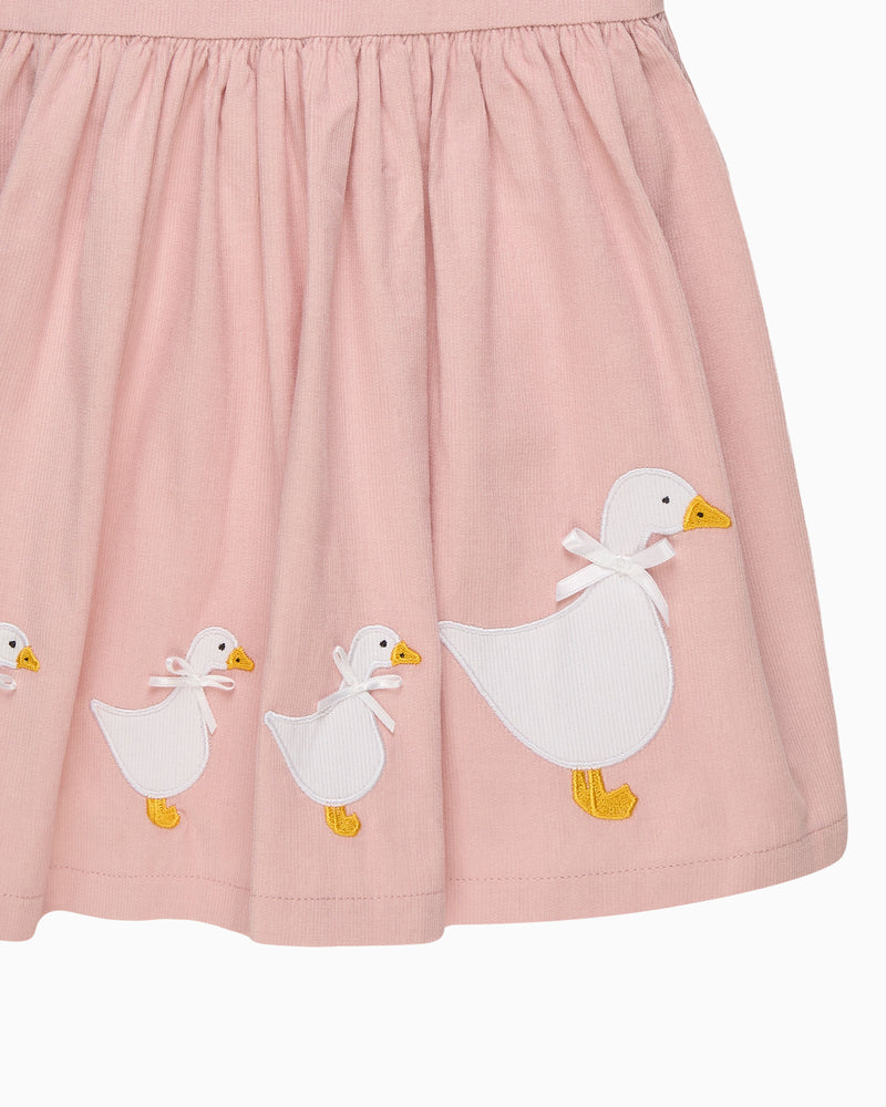 Confiture Dress Baby Cord Duck Dress in Dusty Pink