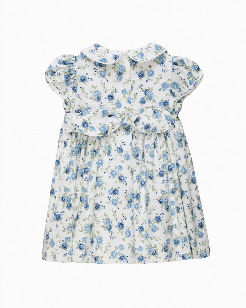 Confiture Dress Baby Arabella Rose Floral Smocked Dress in Blue