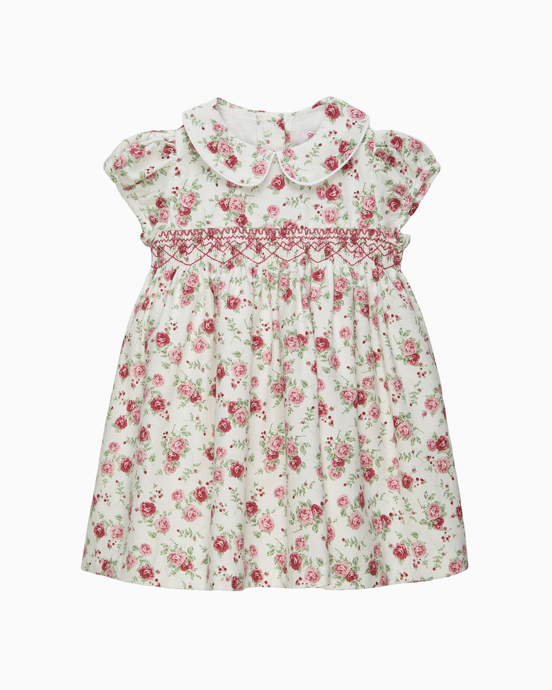 Confiture Dress Baby Arabella Rose Floral Smocked Dress in Pink