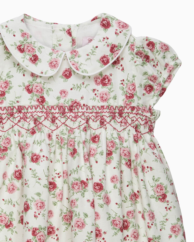 Confiture Dress Baby Arabella Rose Floral Smocked Dress in Pink