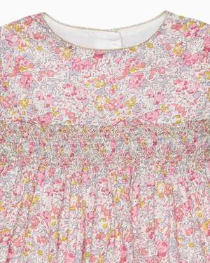 Lily Rose Gold Dress Baby Smocked Party Dress in Claire Aude