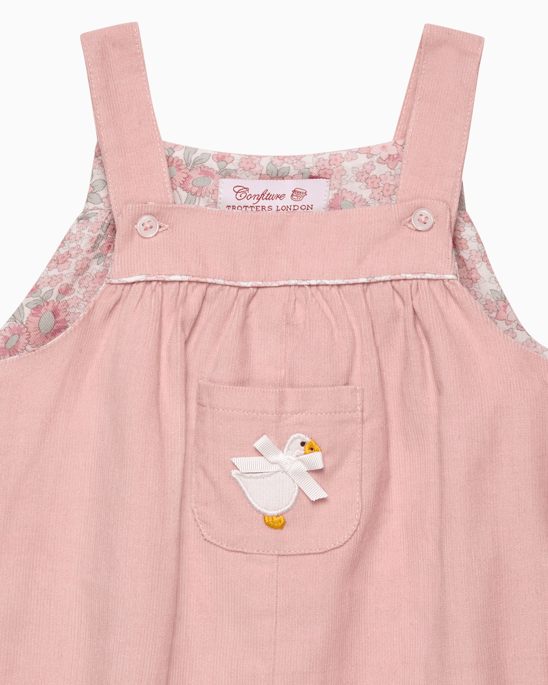 Confiture Dungarees Baby Arabella Cord Duck Applique Dungarees