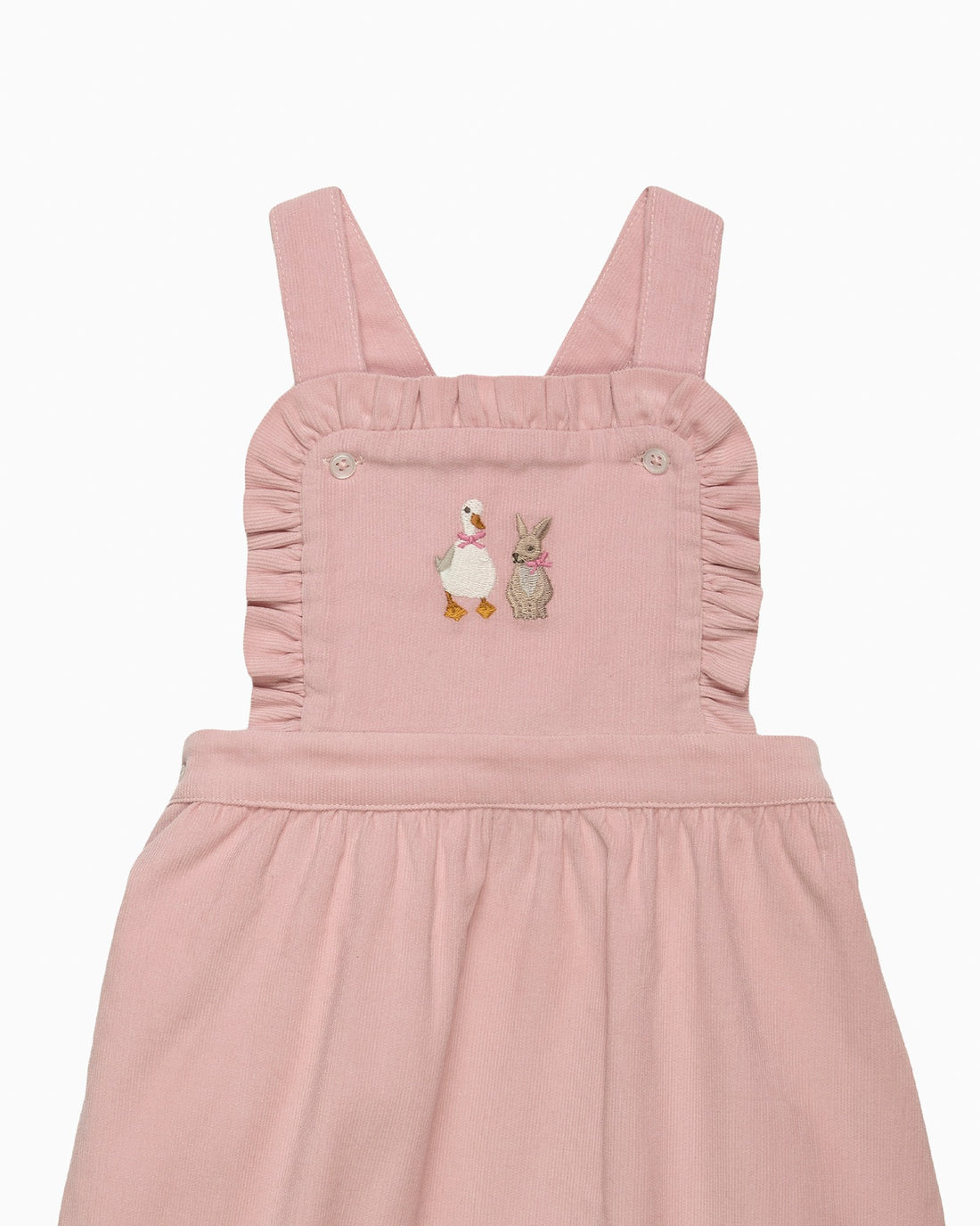 Confiture Dungarees Baby Cord Frilly Duck & Bunny Dungarees