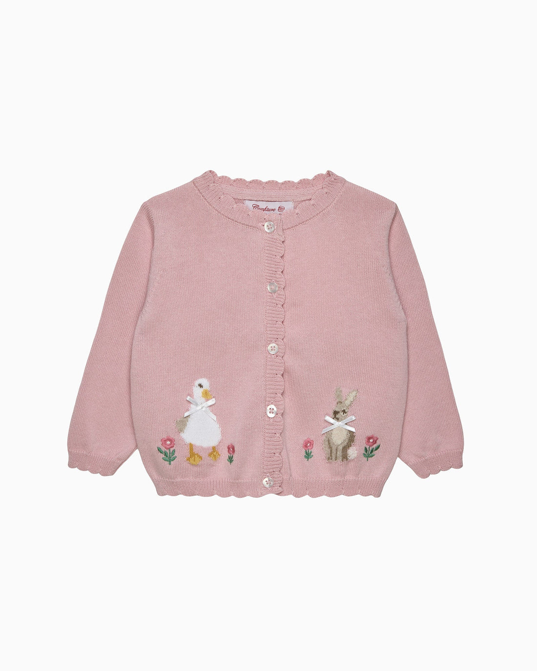 Confiture Cardigan Baby Duck & Bunny Cardigan in Pink