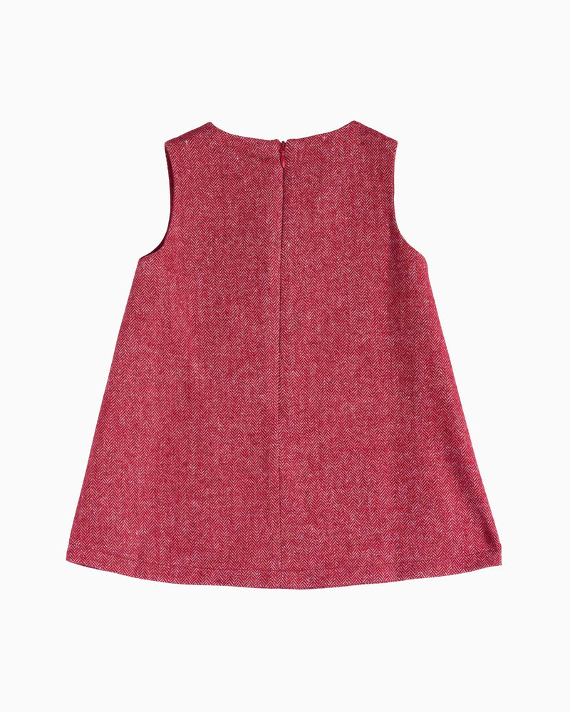 Confiture Dress Baby Georgina Bow Dress in Red Herringbone