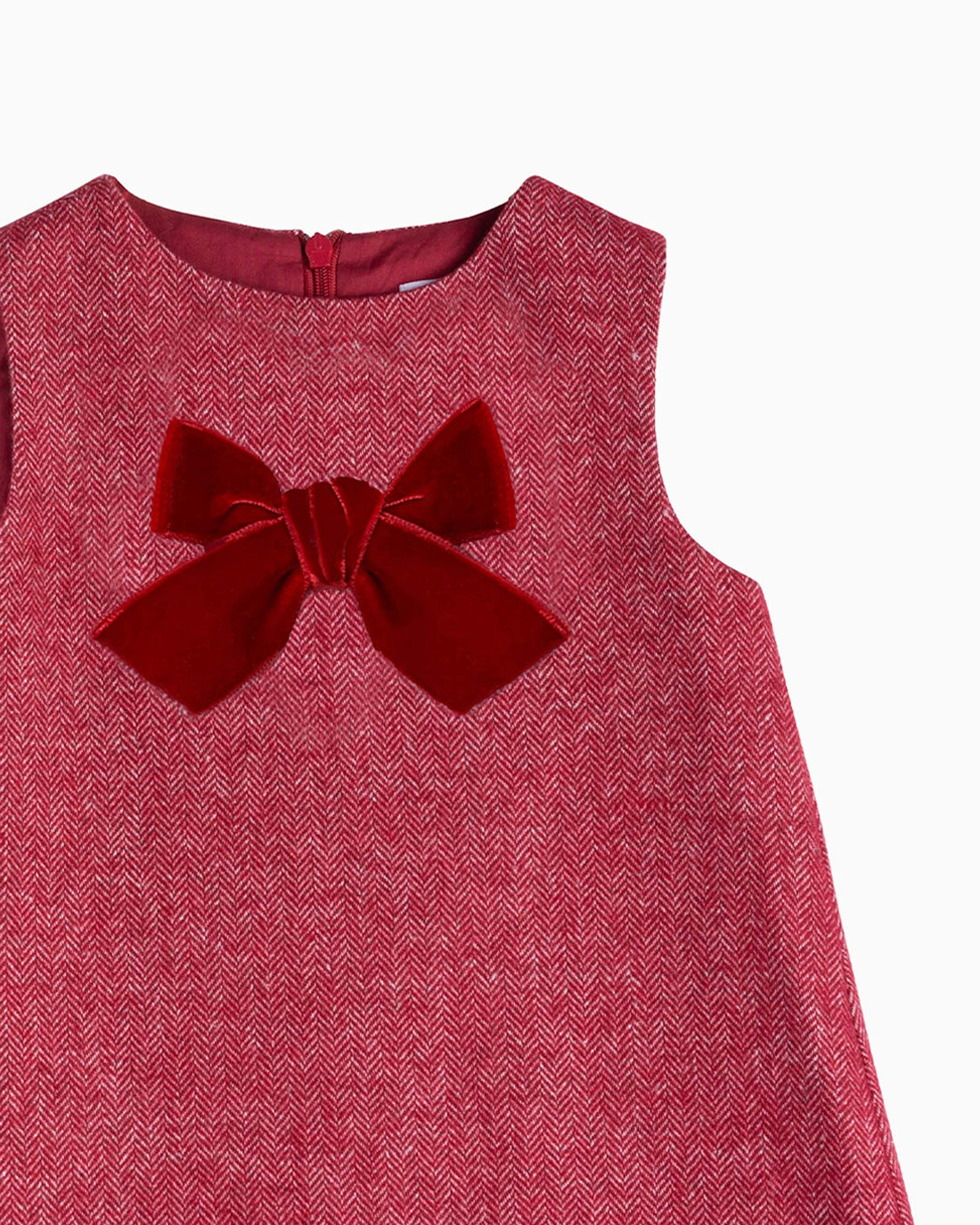 Confiture Dress Baby Georgina Bow Dress in Red Herringbone