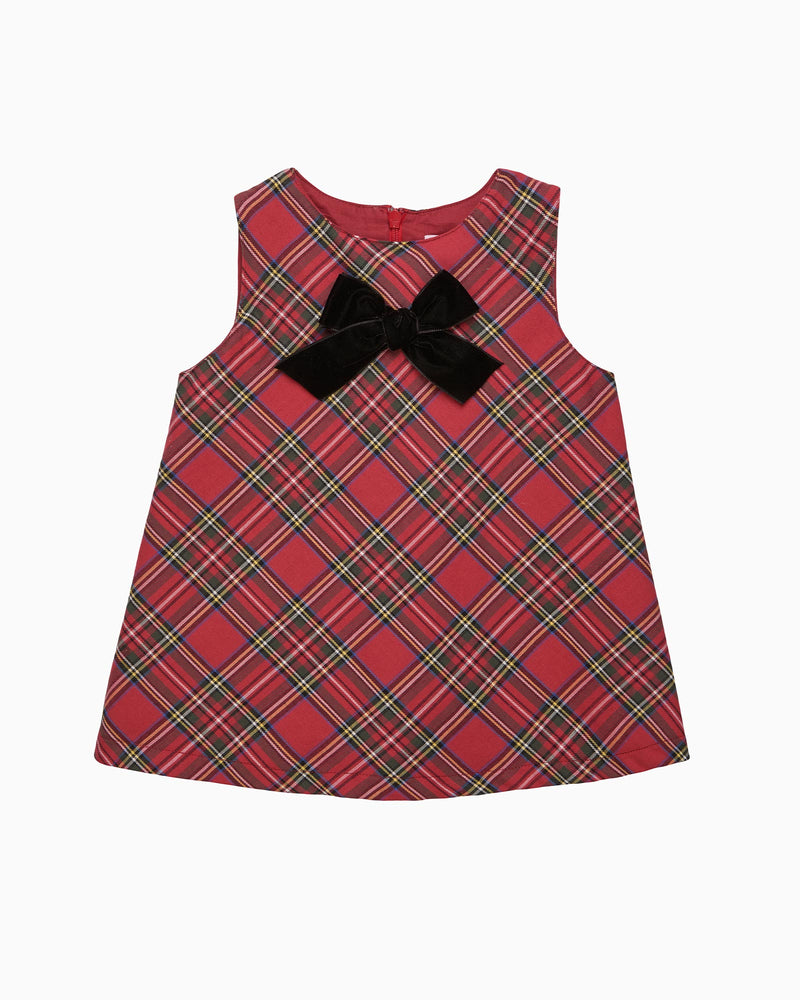 Confiture Dress Baby Georgina Bow Dress in Red Tartan