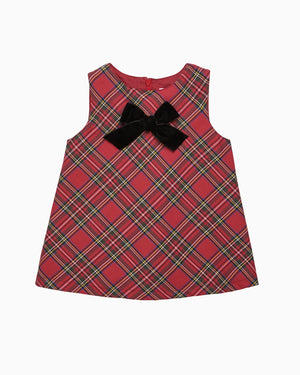 Confiture Dress Baby Georgina Bow Dress in Red Tartan