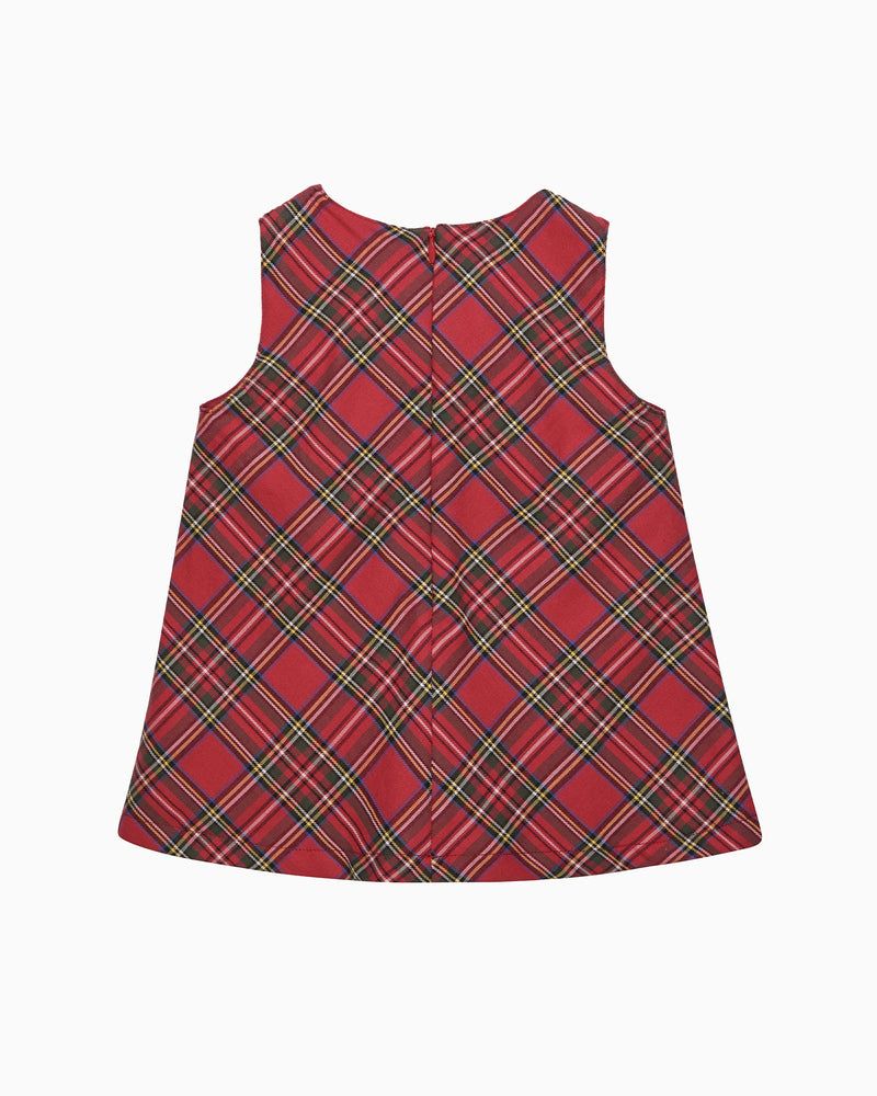 Confiture Dress Baby Georgina Bow Dress in Red Tartan