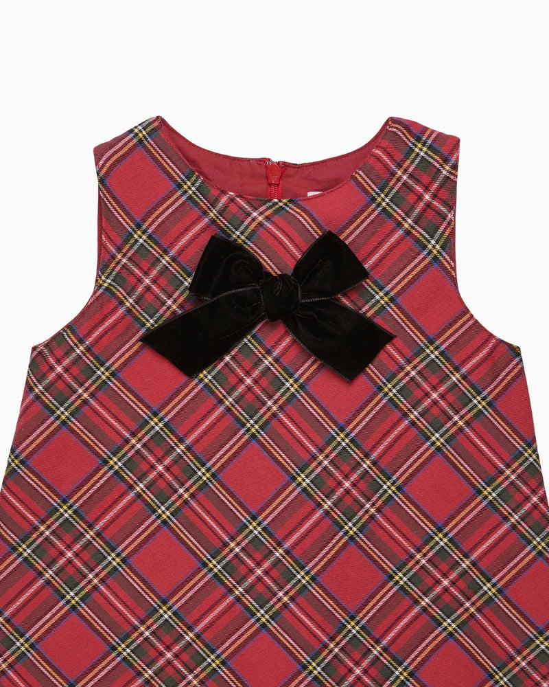 Confiture Dress Baby Georgina Bow Dress in Red Tartan