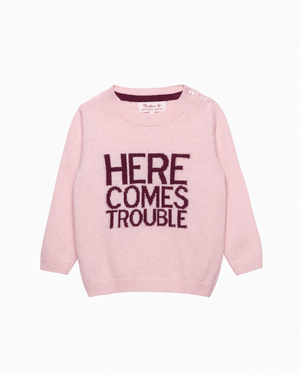 Confiture Jumper Baby Here Comes Trouble Jumper in Pink